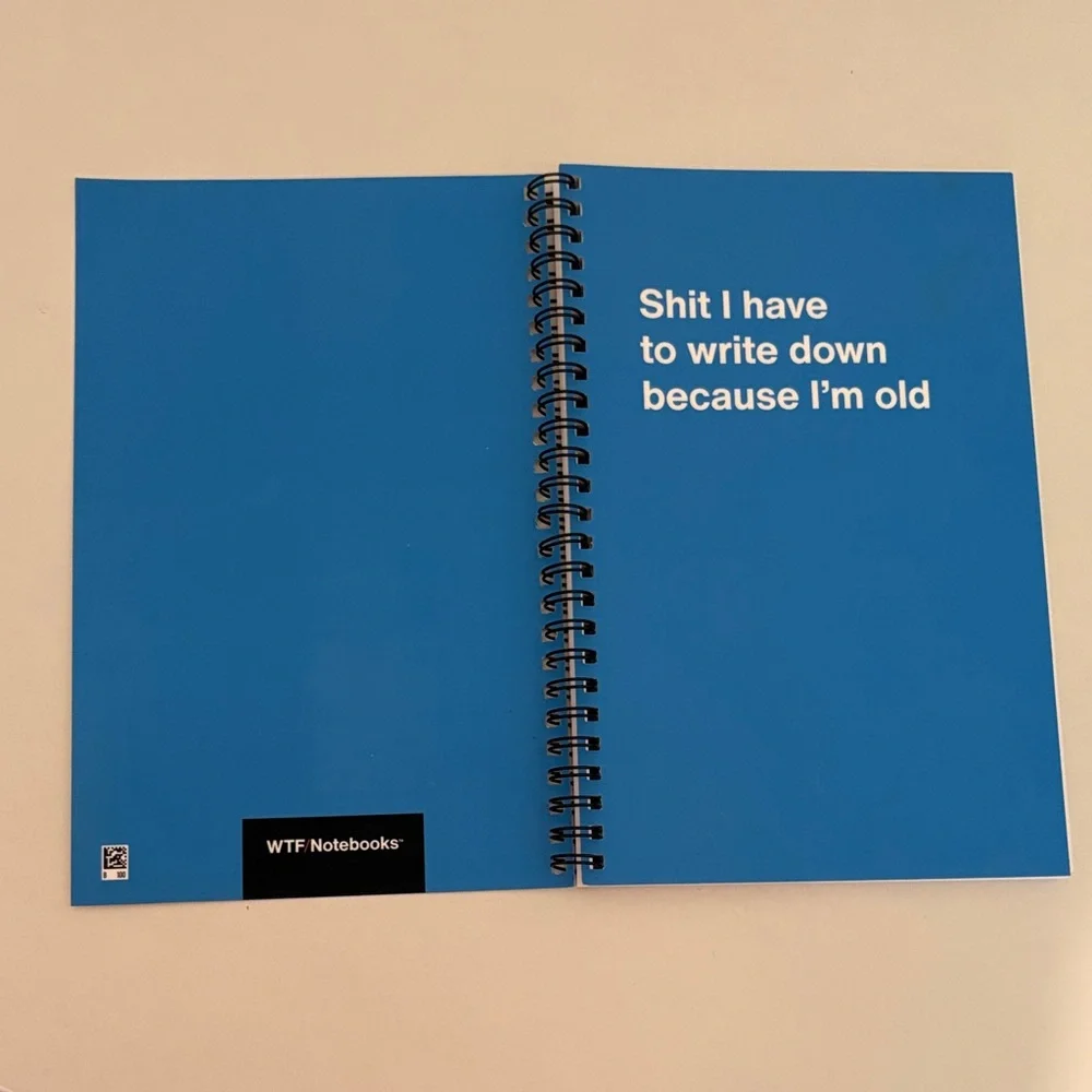 WTF‎ Notebook Blue Spiral Notebook Shit I have to write down because i'm old